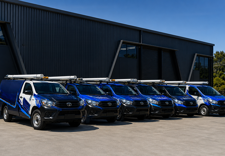 Fleet of Ingleburn Blocked Drains plumbing vans